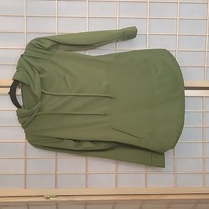 Green sweater with hood
